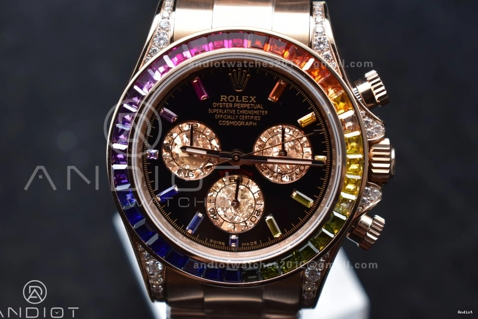 RG Edition Rainbow Black Bracelet ZF Daytona on Dial SH4130 Diamonds 116595RBOW 1:1 Best 0205